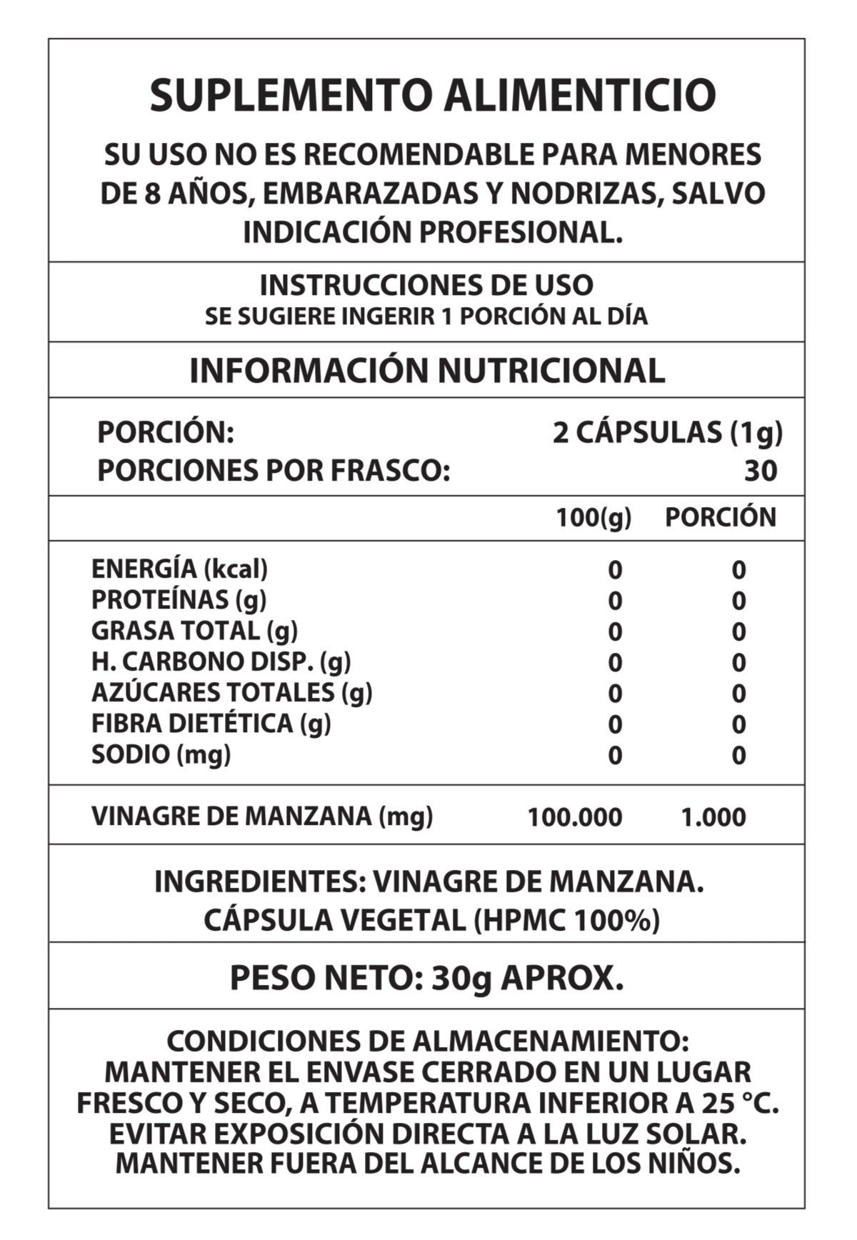 🍏 VINAGRE de Manzana 60 Cápsulas – Controla tu glucosa, controla tu peso