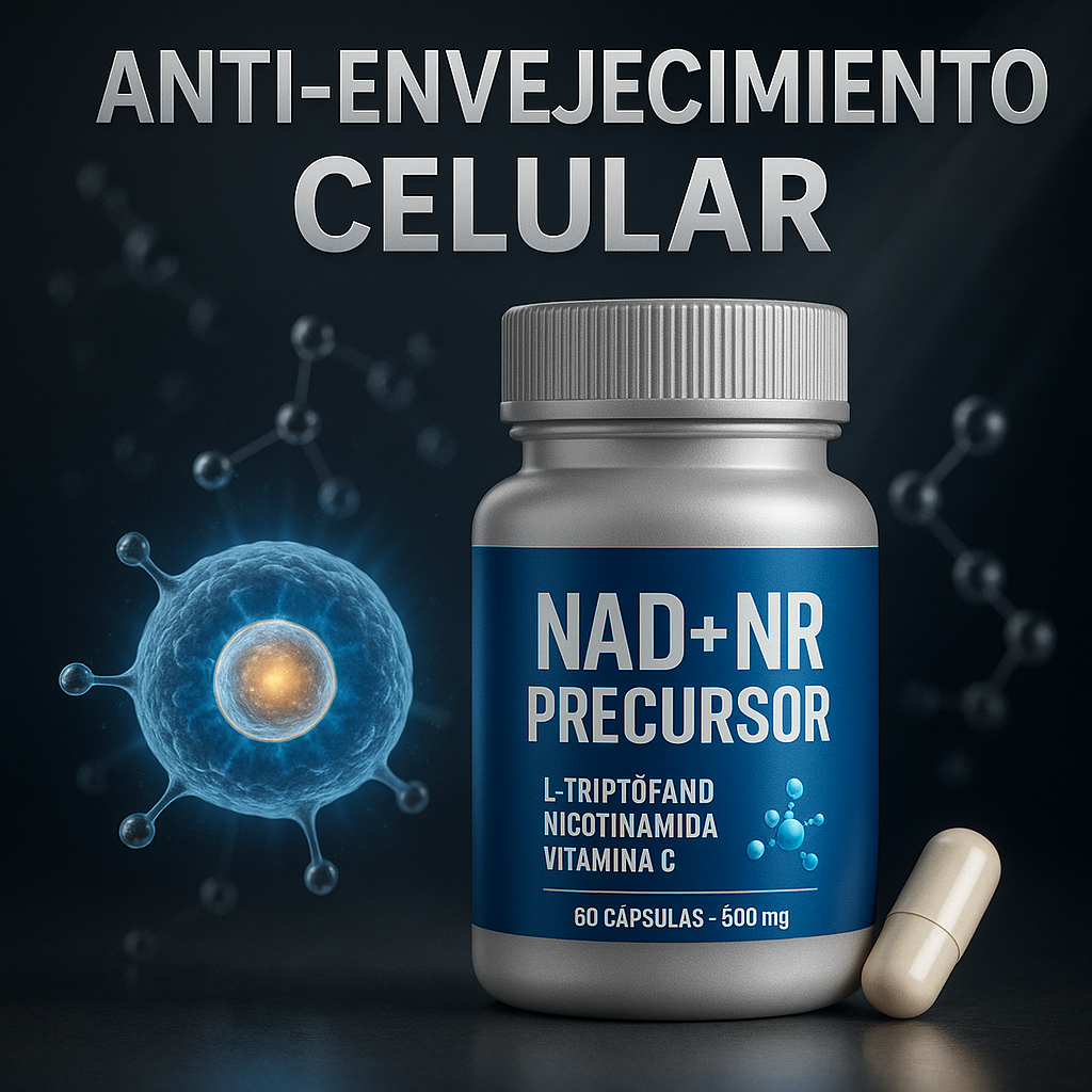 NAD+ NR Precursor 500mg – Suplemento Antiedad Natural 60 Cápsulas