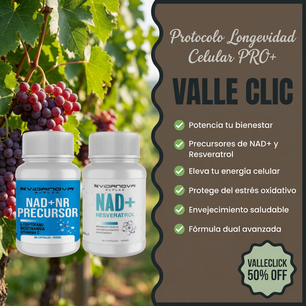 Protocolo Longevidad Celular PRO+ (Precursor de nad + Resveratrol)