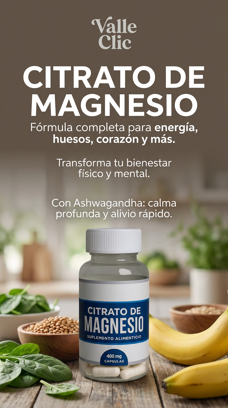 Citrato de Magnesio – Fórmula completa para energía, huesos, corazón y mente