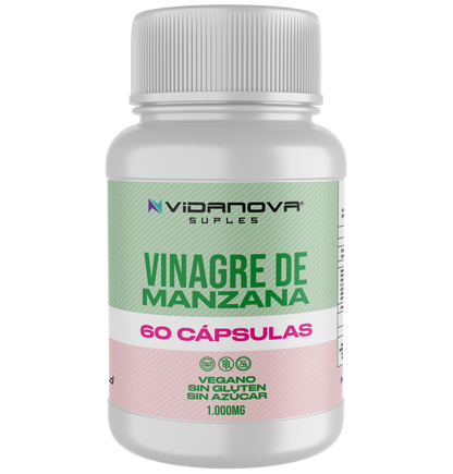 🍏 VINAGRE de Manzana 60 Cápsulas – Controla tu glucosa, controla tu peso