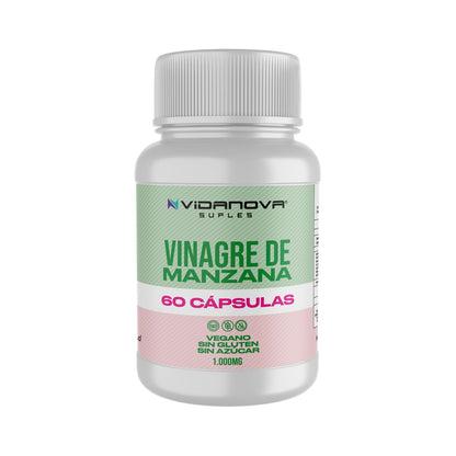 🍏 VINAGRE de Manzana 60 Cápsulas – Controla tu glucosa, controla tu peso