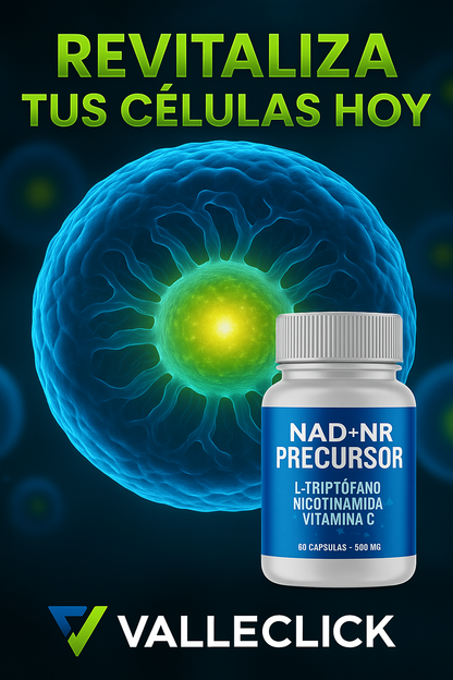 NAD+ NR Precursor 500mg – Suplemento Antiedad Natural 60 Cápsulas