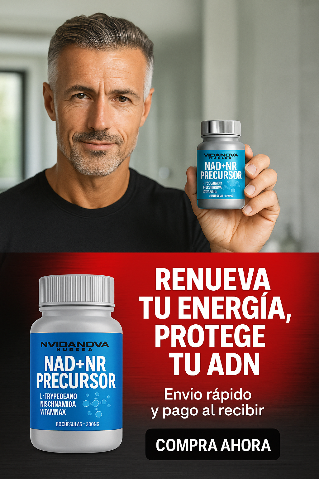 NAD+ NR Precursor 500mg – Suplemento Antiedad Natural 60 Cápsulas