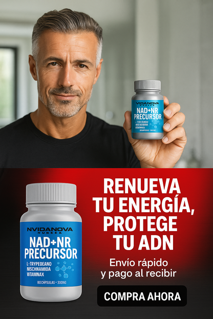 NAD+ NR Precursor 500mg – Suplemento Antiedad Natural 60 Cápsulas